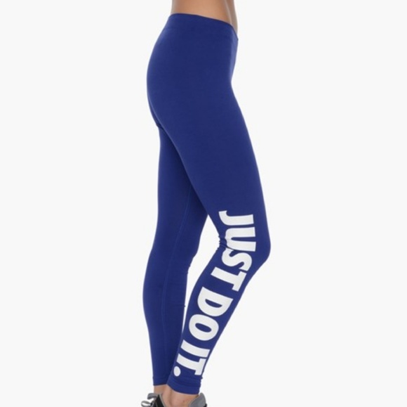 blue nike just do it leggings